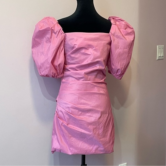 SEA New York Pink Mini Dress with Puff Sleeves Sweetheart Neckline Size Small - Picture 2 of 8